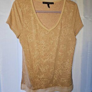 WHITE HOUSE BLACK MARKET Women's Light Pink Short Sleeve Casual Top Small